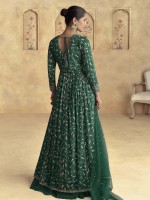 Forest Green Premium Chinon Silk Lehenga Suit